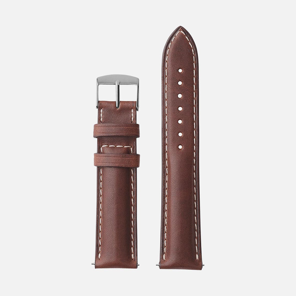 Bracelet montre homme cuir marron le bombé