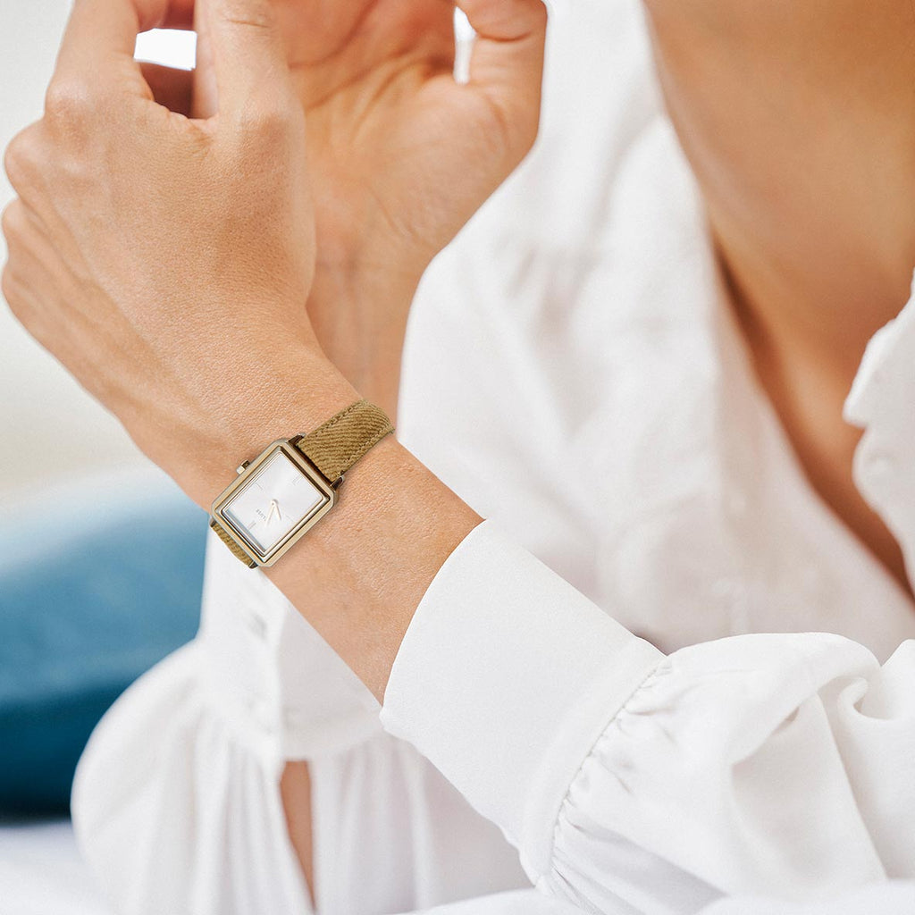 bracelet de montre pour femme en cuir vintage beige