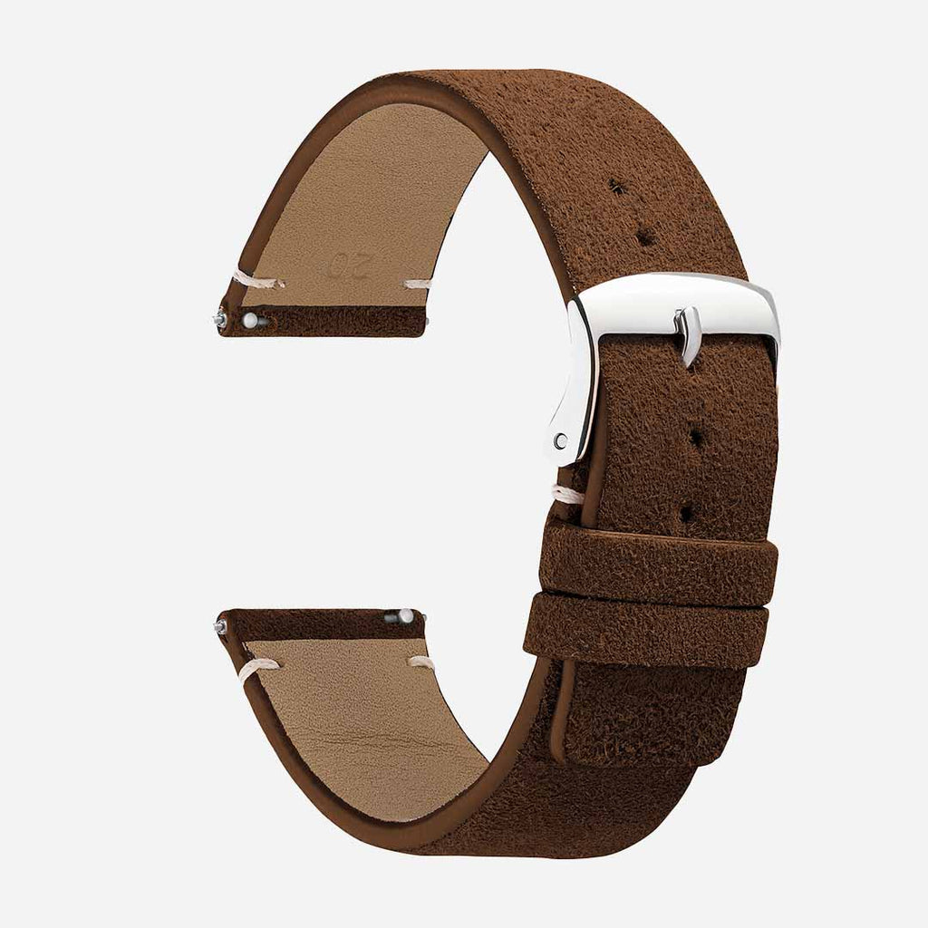 bracelet montre cuir vintage marron foncé