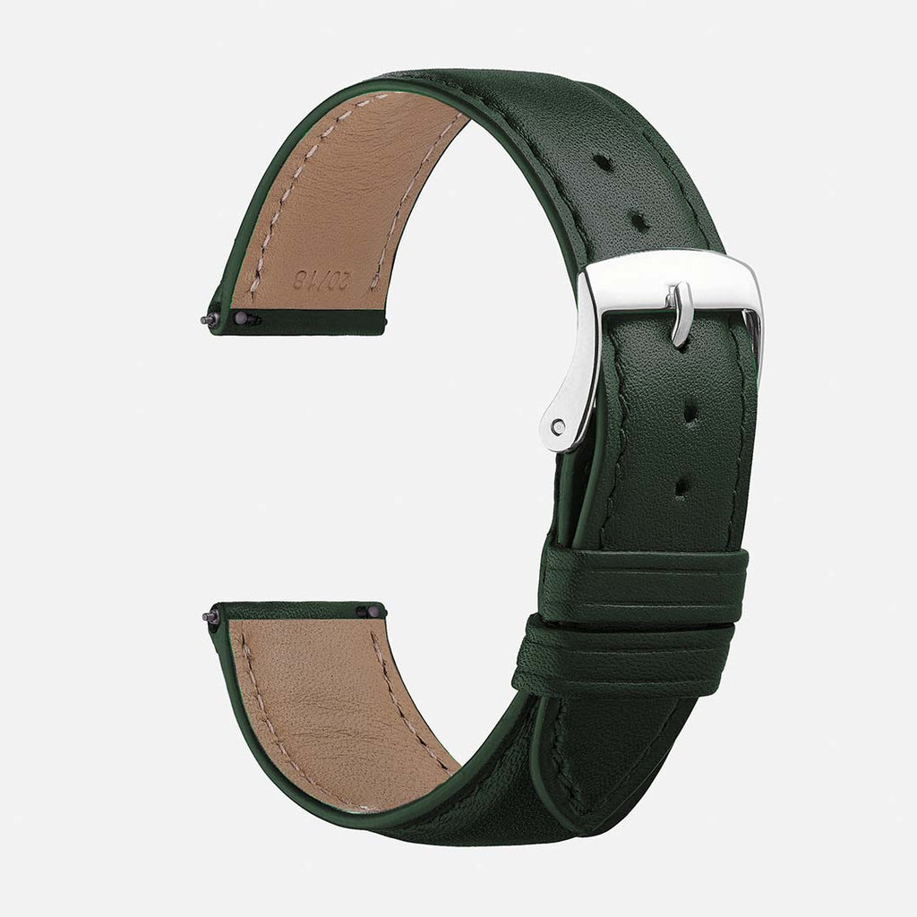 bracelet montre homme cuir marron vert