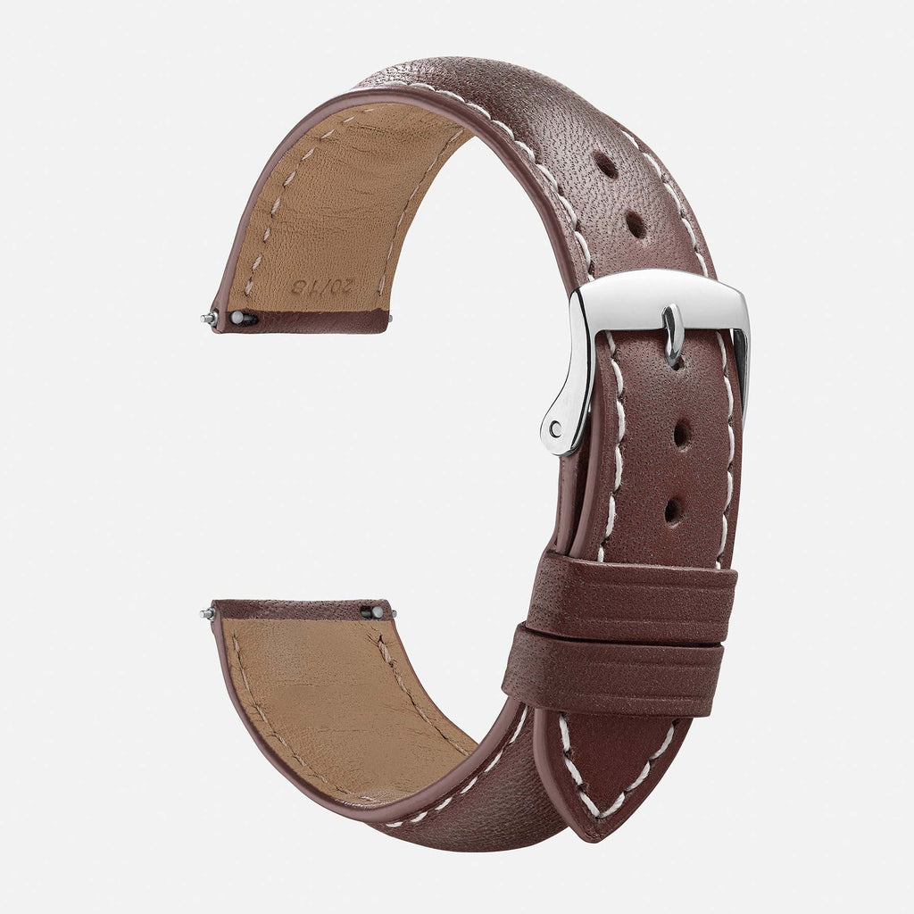 Bracelet montre homme cuir marron le bombé