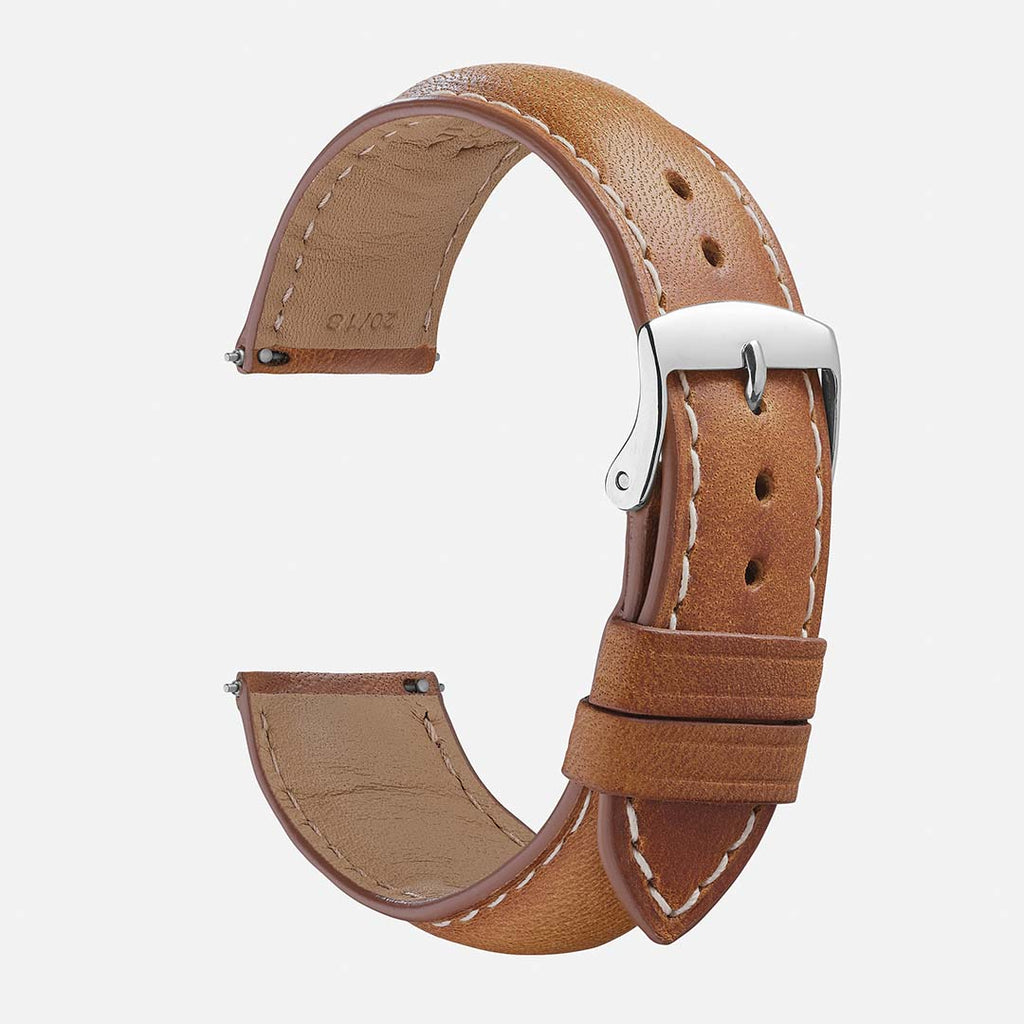 bracelet en cuir pour montre homme marron clair