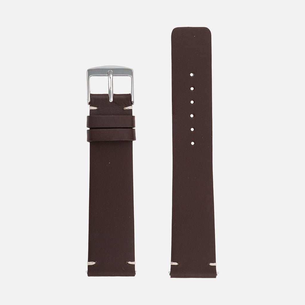 bracelet de montre en cuir vintage marron foncé