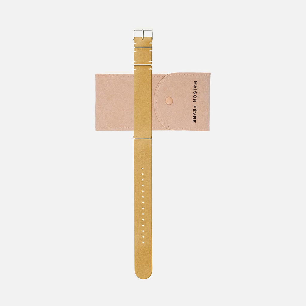 bracelet montre Nato en cuir beige