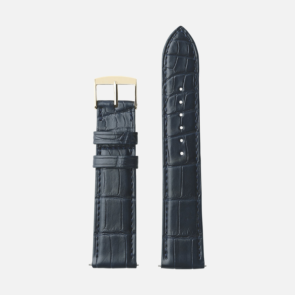bracelet montre crocodile pour homme bleu