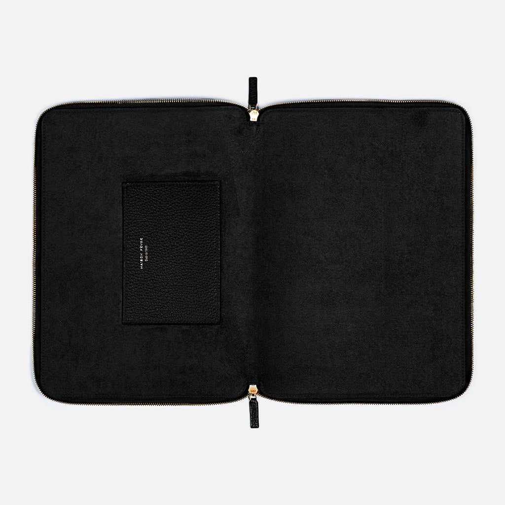 pochette ordinateur fabrication artisanale noire