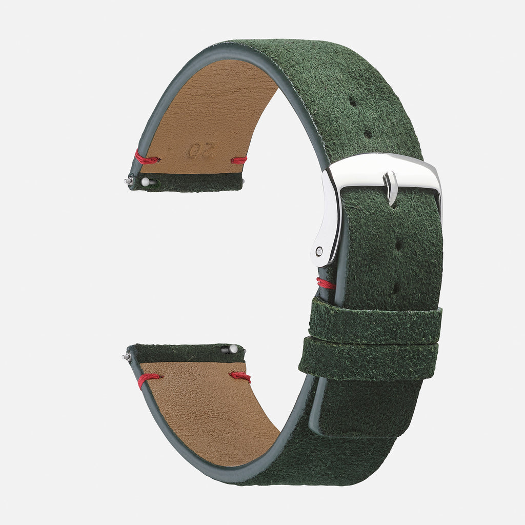 bracelet montre cuir chèvre vert